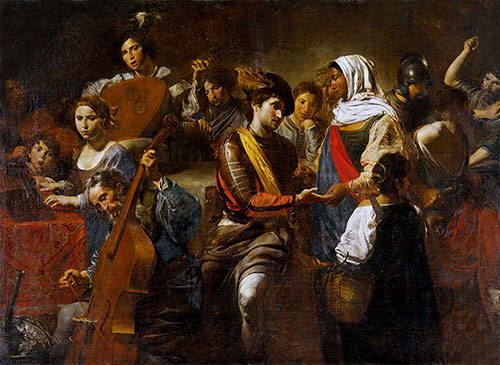 Fortune Teller with Concert Party, 1631 | Valentin de Boulogne | Gemälde Reproduktion
