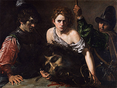 David with the Head of Goliath and Two Soldiers, c.1620/22 | Valentin de Boulogne | Painting Reproduction
