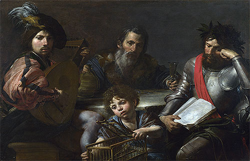 The Four Ages of Man, c.1629 | Valentin de Boulogne | Gemälde Reproduktion