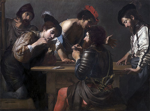 Soldiers Playing Cards and Dice (The Cheats), c.1618/20 | Valentin de Boulogne | Gemälde Reproduktion
