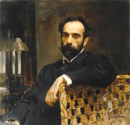 Porträt des Künstlers Isaac Levitan, 1893 von Valentin Serov | Gemälde-Reproduktion
