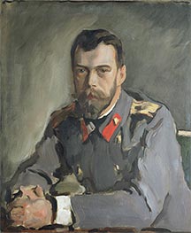 Porträt von Kaiser Nikolaus II, 1900 von Valentin Serov | Gemälde-Reproduktion