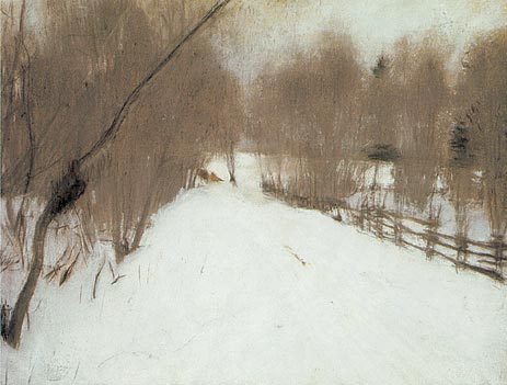 Road in Domotcanovo, Winter, 1904 | Valentin Serov | Painting Reproduction