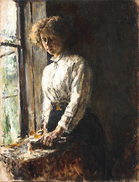 Nahe des Fensters, 1886 | Valentin Serov | Gemälde Reproduktion