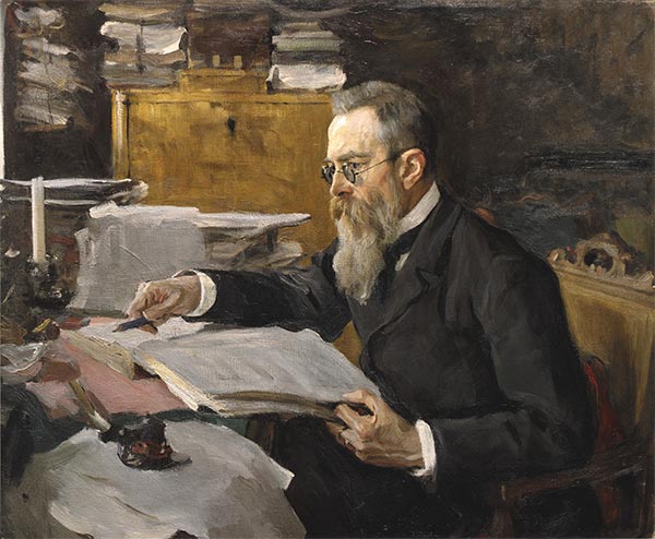 Porträt des Komponisten Rimsky-Korsakov, 1898 | Valentin Serov | Gemälde Reproduktion
