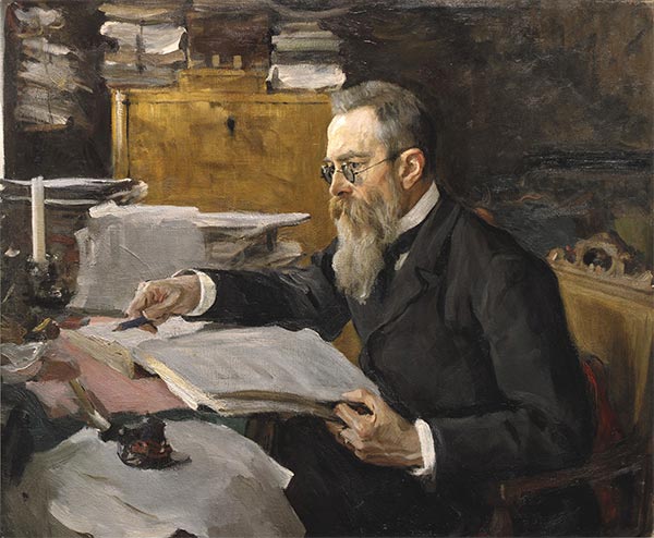 Porträt des Komponisten Rimski-Korsakow | Valentin Serov | Gemälde Reproduktion