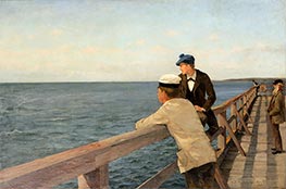 Pfostenbrücke Eckerö, 1883 von Victor Westerholm | Gemälde-Reproduktion