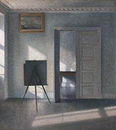 Interior with Easel, Bredgade 25, 1912 von Hammershoi | Gemälde-Reproduktion