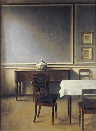 Interior with Punch Bowl | Hammershoi | Painting Reproduction