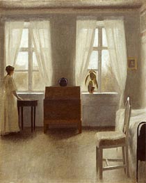 In the Bedroom, Undated by Hammershoi | Painting Reproduction