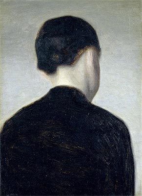 Sitzende Figur (Anna Hammershoi) | Hammershoi | Gemälde Reproduktion