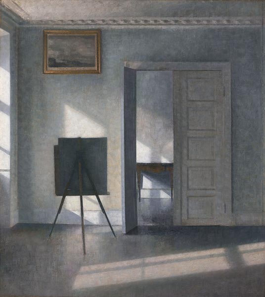 Interior with Easel, Bredgade 25, 1912 | Hammershoi | Painting Reproduction