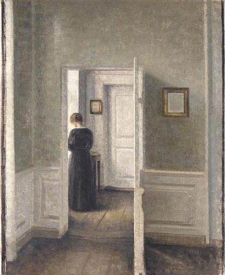A Woman in an Interior, 1913 | Hammershoi | Painting Reproduction