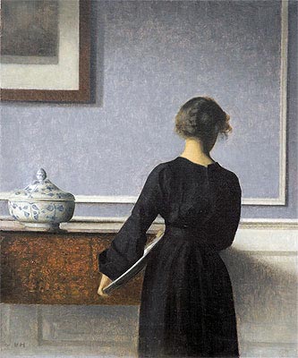 Interior. Young Woman seen from Behind, c.1904 | Hammershoi | Gemälde Reproduktion