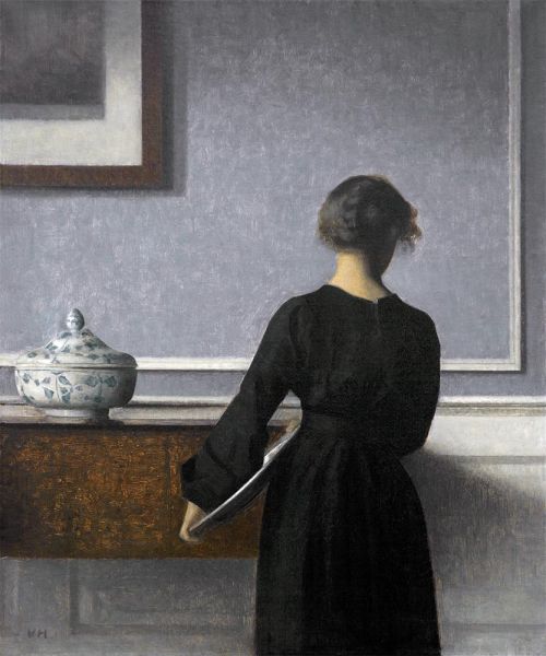 Interior. Young Woman seen from Behind | Hammershoi | Painting Reproduction