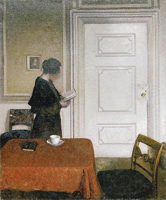 Woman Reading, 1908 | Hammershoi | Gemälde Reproduktion