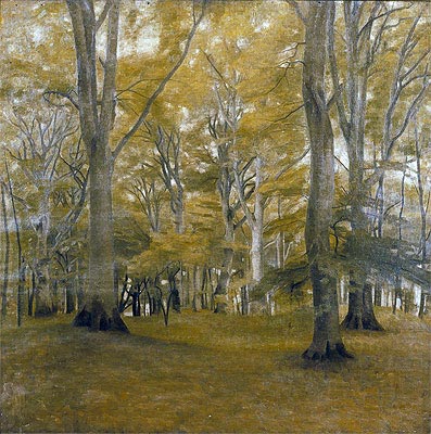 Forest Interior (The Big Trees), 1896 | Hammershoi | Painting Reproduction