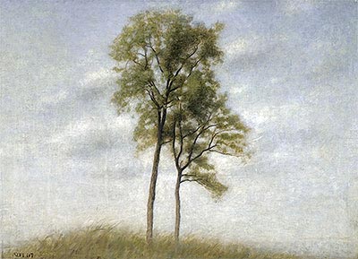 Unge Ege (Young Oak Trees), 1907 | Hammershoi | Gemälde Reproduktion