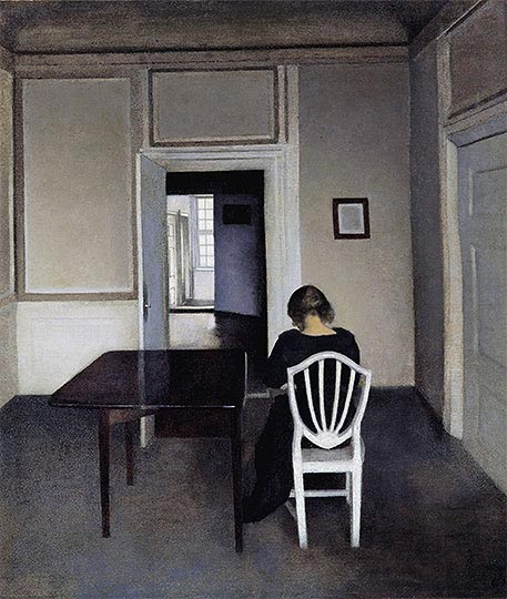 Interior with Ida in a White Chair, 1900 | Hammershoi | Gemälde Reproduktion
