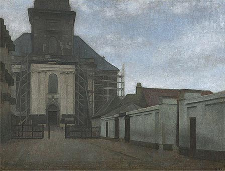 Strandgade mit der Christianskirche im Hintergrund | Hammershoi | Gemälde Reproduktion