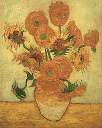 Vase mit vierzehn Sonnenblumen, 1889 von Vincent van Gogh | Gemälde-Reproduktion