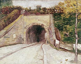 Roadway wtih Underpass (Tunnel through Hillside), 1887 by Vincent van Gogh | Painting Reproduction