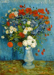 Vase with Cornflowers and Poppies | Vincent van Gogh | Painting Reproduction