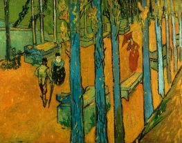 Falling Leaves (Les Alyscamps), 1888 by Vincent van Gogh | Painting Reproduction