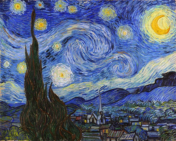 Starry Night | Vincent van Gogh | Painting Reproduction 1101 | TOPofART