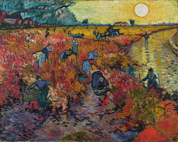 Rote Weinberge in Arles, 1888 | Vincent van Gogh | Gemälde Reproduktion