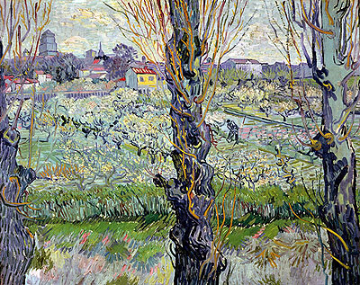 Obstgarten in Blüte mit Blick auf Arles, 1889 | Vincent van Gogh