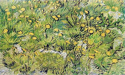 Ein Feld von gelben Blumen, 1889 | Vincent van Gogh | Gemälde Reproduktion