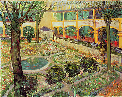 The Courtyard of the Hospital at Arles | Vincent van Gogh | Painting Reproduction
