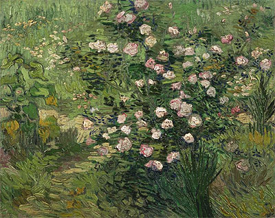 Rosebush in Blossom, 1889 | Vincent van Gogh | Gemälde Reproduktion