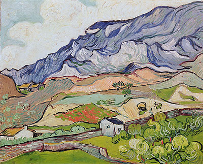 Les Alpilles, Mountainous Landscape, Saint-Remy, 1889 | Vincent van Gogh | Gemälde Reproduktion
