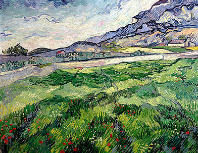 Green Wheat Field, 1889 | Vincent van Gogh | Gemälde Reproduktion