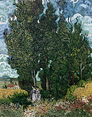 Cypresses with Two Female Figures, c.1889/90 | Vincent van Gogh | Painting Reproduction