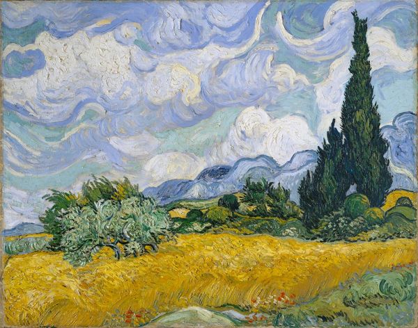 Wheat Field with Cypresses, 1889 | Vincent van Gogh | Gemälde Reproduktion