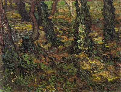 Tree Trunks with Ivy, 1889 | Vincent van Gogh | Painting Reproduction