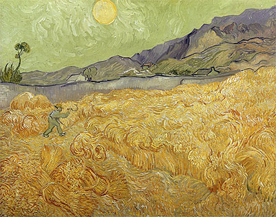 Wheatfield with a Reaper, 1889 | Vincent van Gogh | Painting Reproduction