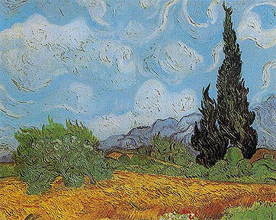 Wheat Field with Cypresses, 1889 | Vincent van Gogh | Gemälde Reproduktion