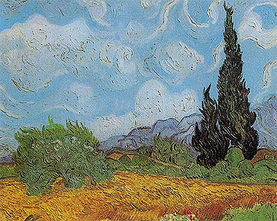 Weizenfeld mit Zypressen, 1889 | Vincent van Gogh