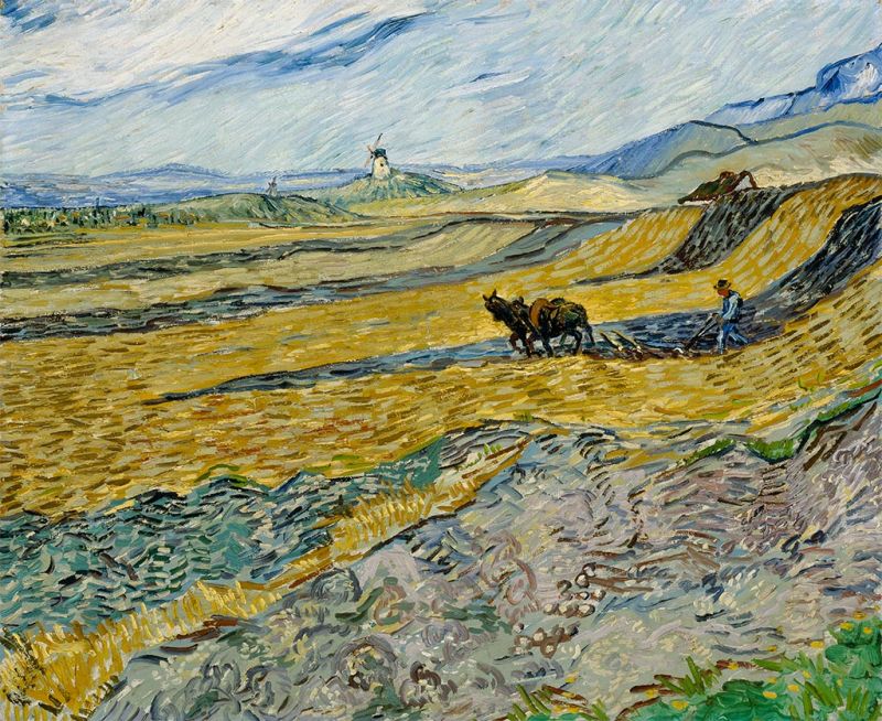 Enclosed Field with Ploughman | Vincent van Gogh | Painting Reproduction