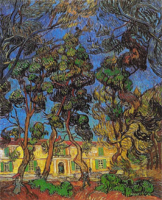 Trees in the Garden of Saint-Paul Hospital, 1889 | Vincent van Gogh | Gemälde Reproduktion