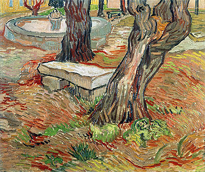 The Stone Bench in Garden of Saint-Paul Hospital, 1889 | Vincent van Gogh