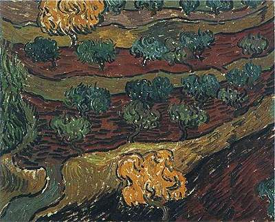 Olive Trees against a Slope of a Hill, 1889 | Vincent van Gogh | Painting Reproduction