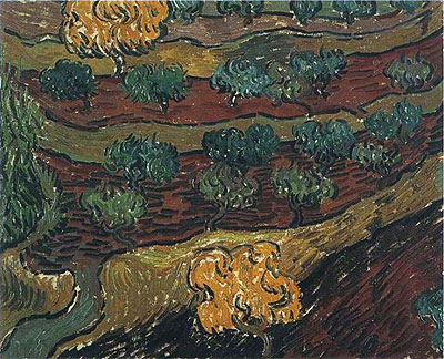 Olive Trees against a Slope of a Hill, 1889 | Vincent van Gogh