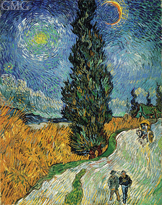 Straße mit Zypresse und Stern | Vincent van Gogh | Gemälde Reproduktion