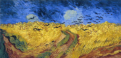 Weizenfeld mit Krähen, 1890 von Vincent van Gogh | Gemälde-Reproduktion