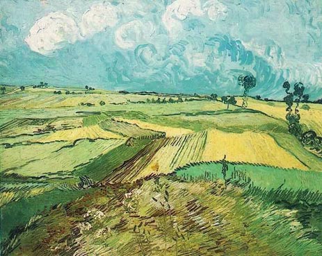Wheat Fields at Auvers Under Clouded Sky, July 1890 | Vincent van Gogh | Painting Reproduction